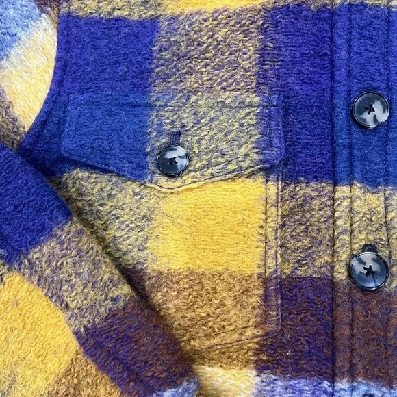 Aritzia Wilfred Free Autumn Wool Cropped Shacket Yellow, Purple, Blue  Size XS - Picture 6 of 11